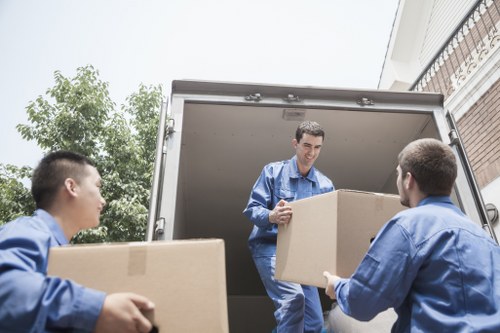 Furniture and boxes being loaded for a Brentford delivery or removal job
