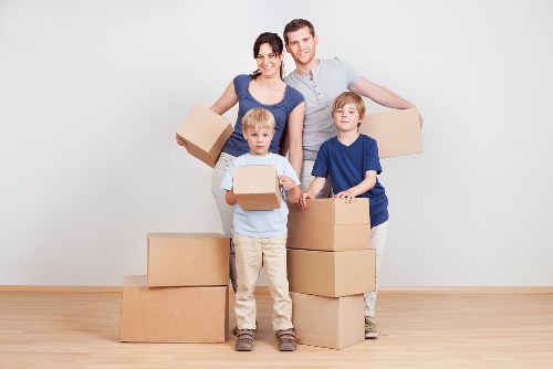 Local movers handling office furniture in Brentford commercial premises